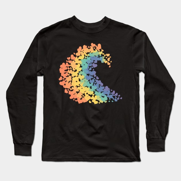 Dramabite The Great Wave of Pride Love Long Sleeve T-Shirt by dramabite